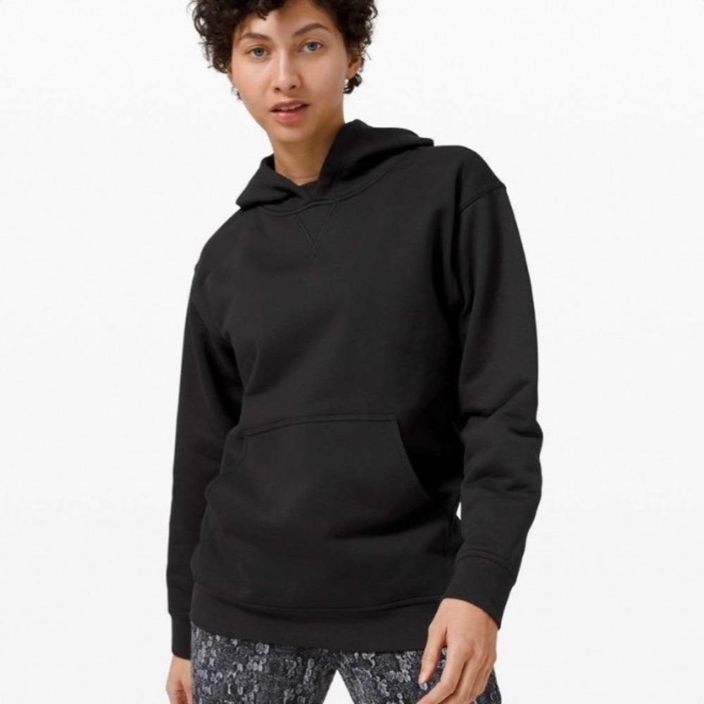 Lululemon All Yours Hoodie Terry Black LW3DAMS Womens Size 4 Pullover Sweatshirt